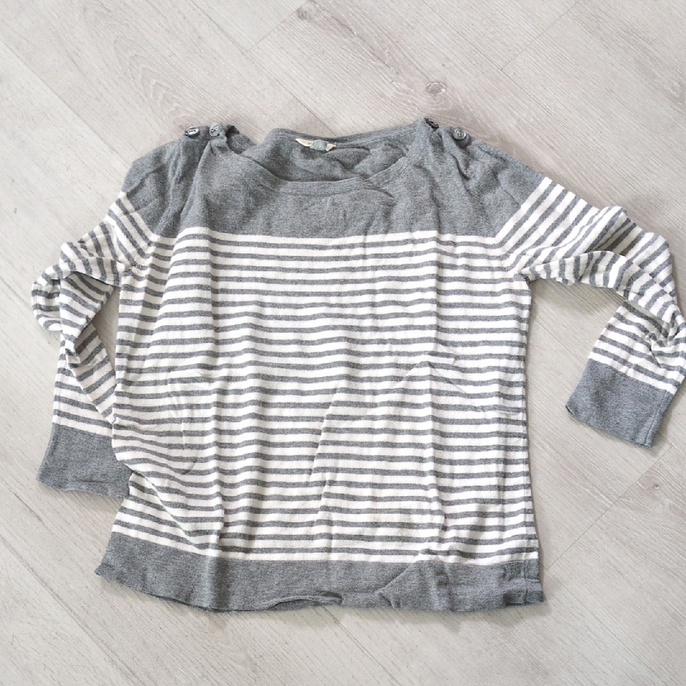 Striped Gray Lightweight Sweater